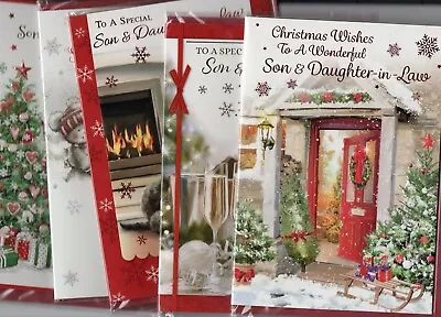 Son And Daughter In Law Christmas Card Choice Of Designs Size 20cm X 14cm (B) • £1.79