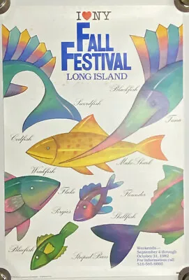 Milton Glaser Poster I Love NY Fall Festival Long Island 1982 Vintage • $69