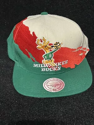 Milwaukee Bucks NBA Paintbrush Wool Snapback Mitchell & Ness Hardwood Classics • $45