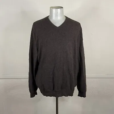$22 • Buy Club Room Sweater Mens L Brown Cashmere V Neck