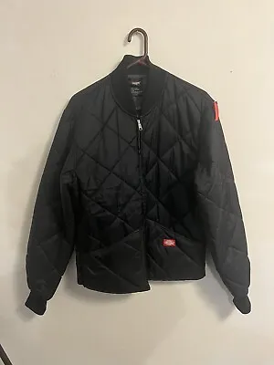 Dickies Jacket Mens M Black Diamond Quilted Quilt Lined Puffer Bomber Jacket • $30