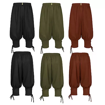 Mens Bloomers Viking Pirate Pants Steampunk Renaissance Costume Theme Party • $7.43