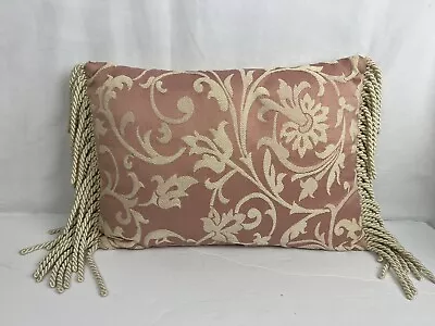 Pink Rose Rope Fringe Lumbar Throw Accent Pillow Stratford Home • $24.99