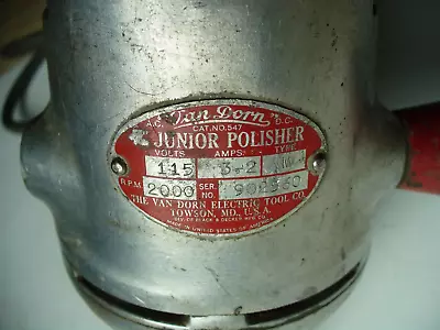 Vintage Junior Polisher Heavy Duty Sander Polisher Van Dorn Usa Made • $169.99