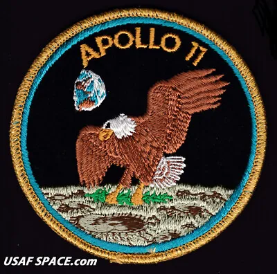 SCARCE APOLLO 11 AB Emblem - Green Moon - VINTAGE ORIGINAL NASA CLOTH BACK PATCH • $42.95