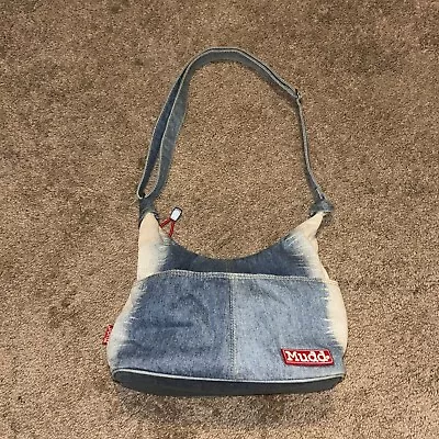 VTG Y2k Mudd Bagz Two Tone Blue Jean Denim Shoulder Bag/Purse Adjust Strap • $25