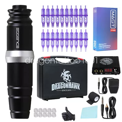 Dragonhawk Tattoo Kit Set Motor Pen Machine Power Supply Makeup Cartridge Needle • $49.95