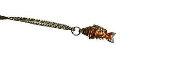 Enamel KOI Gold Fish Moveable Articulated Pendant Charm Cloisonne • $52