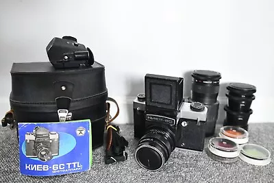 1984 Kiev 6S 6C TTL Camera Full Set With 2x Teleconverter Pentacon Six Mount • $362.09