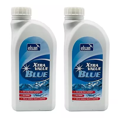 2 X 1 Litre Elsan Toilet Blue Fluid Caravan Motorhome • £8.99