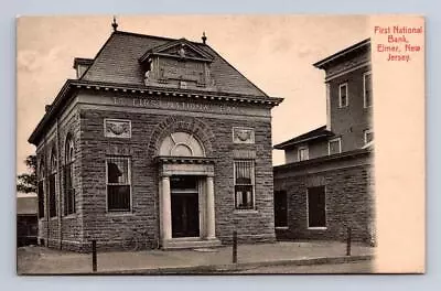 FIRST NATIONAL BANK ELMER NEW JERSEY POSTCARD (c. 1910) • $9.95