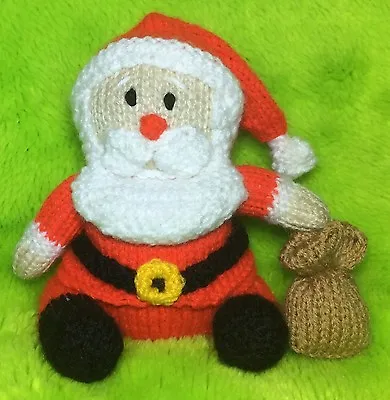 KNITTING PATTERN - Santa With Sack Orange Cover Or 16 Cms Father Christmas Toy • £3.25