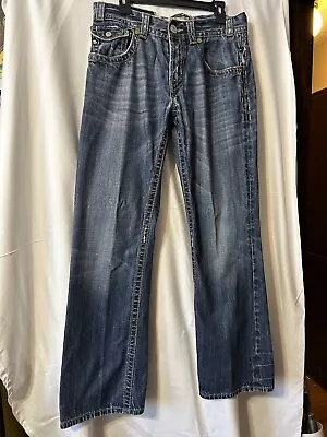 MEK USA Denim Salvador Size 33X34 Bootcut Jeans Distressed • $22