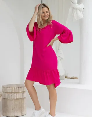 $59.95 • Buy Iluka Dress In Hot/Pink By FREEZ CLOTHING*