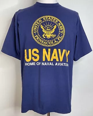 Vintage US Navy Naval Aviation T Shirt Mens Size XL USA Single Stitch Military • $24.88