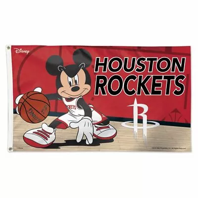 Houston Rockets Mickey Mouse Disney 3'x5' Deluxe Flag New Wincraft 😎🏀 • $34