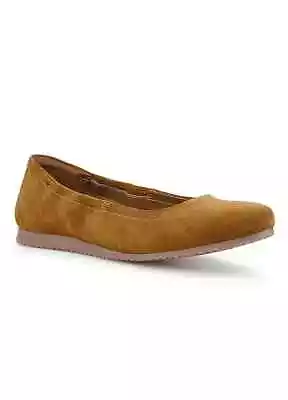 Kaleidoscope Suede Pumps Tan Camel Ballerina UK 4 EU 37 Rrp 35 READ DESCRIPTION • £10.87