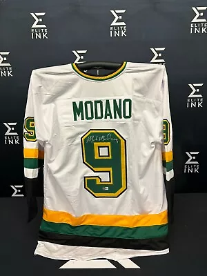 Minnesota North Stars Mike Modano Signed Custom Hockey Jersey Beckett COA • $25