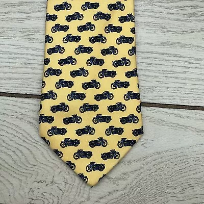 Lauren Ralph Lauren Yellow W/ Motorcycles 100% Imported Silk Tie • $22.01