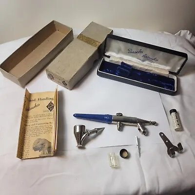 Paasche Type H Airbrush Kit USA Vintage W/Tools Original Box & Paperwork • $175.99