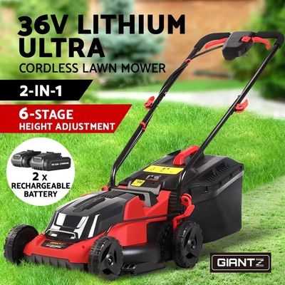 $274.58 • Buy Giantz Lawn Mower Cordless Electric Lawnmower Lithium Battery Powered Catch Red