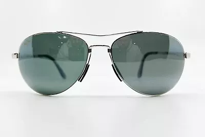 Maui Jim Pilot MJ-210-17 Silver Chrome Aviator Sunglasses Frames 63-18 120 7897 • $99.99