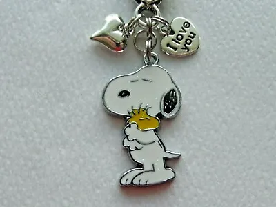 Peanuts Snoopy Woodstock Love Key Chain Purse Clip Bag Charm Backpack Charm Fob • $12.99