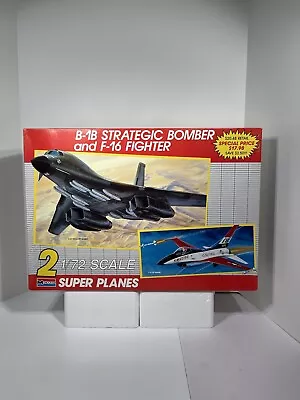 MONOGRAM 1/72 B-1B Strategic Bomber And F-16 Fighter Model Kit No 6142 NOB Rare • $148.75