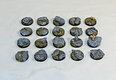 25mm Round Slate Scenic Resin Bases X10 Wargames Fantasy Sci-Fi  • £5