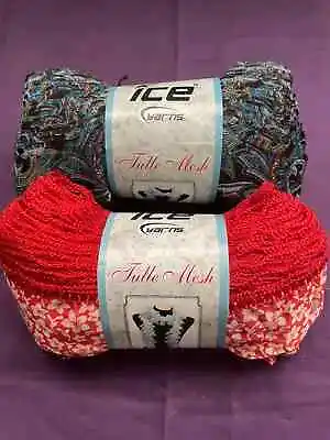 Ice TULLE MESH Super Bulky Wt Acrylic/Polyester Ribbon Yarn • $2.64