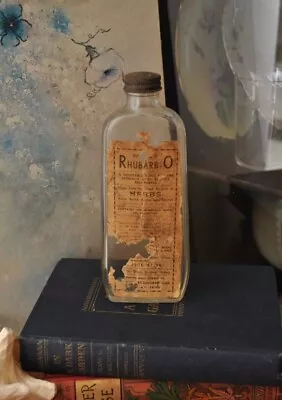 Antique Rubarb-O Medicine Bottle Partial Label • $10