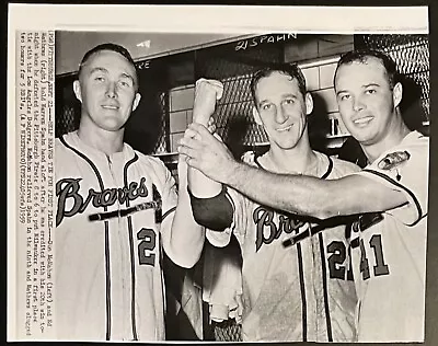 1959 Photo-Milwaukee Braves Eddie Mathews Hits 2 HRs Warren Spahn Wins 20th Game • $24.99