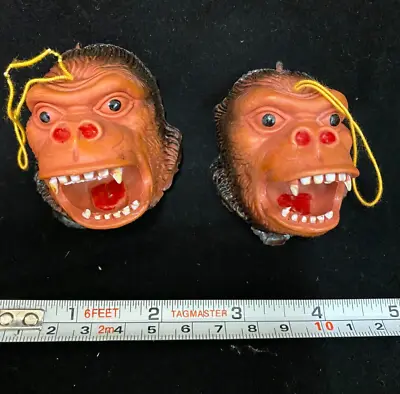 Pair Of Gorilla Ape Monkey Primate Heads Hong King Kong Vintage • $9.63