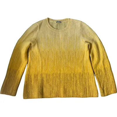 $16 • Buy COS Yellow Ombre Mohair & Wool Blend Sweater Jumper Pullover Size Large S1