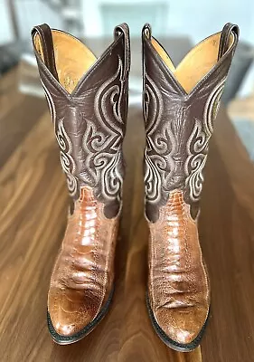 Men’s Tony Lama Vintage Cowboy Boots Ostrich Legs Size 11D Brown  • $35