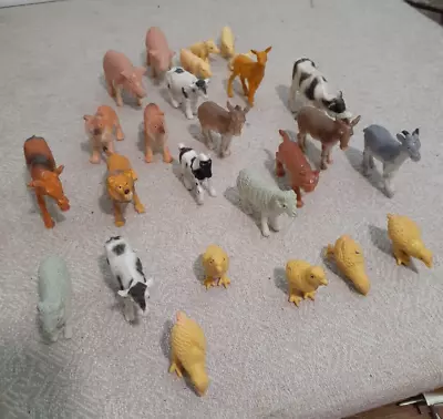 Lot Of 26 Miniature  Molded Plastic Mixed Animals • $9.99