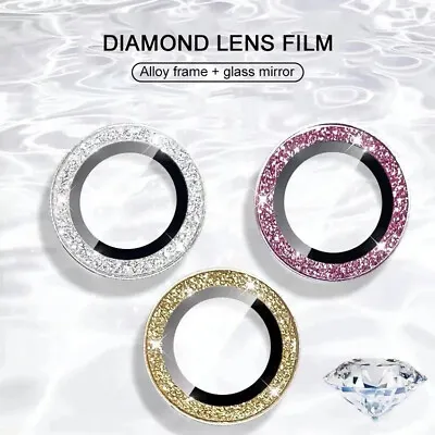 Camera Protector Lens Cover Luxury HD Glass For IPhone 15 14 Pro 13 12 Diamond • £2.35