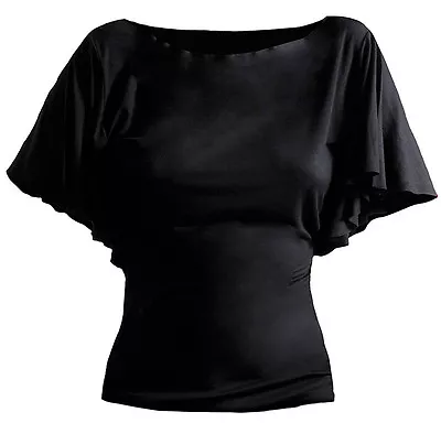£16.99 • Buy SPIRAL DIRECT Plain Ladies Latin Boat Neck Viscose Top/Girls/Biker/Goth/237/Tee