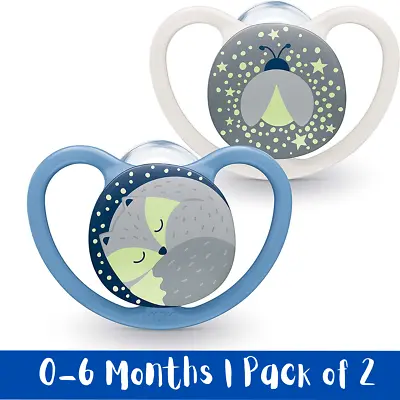 £5.99 • Buy NUK Space / Night Baby Dummy / 0-6 Months / Glow In The Dark / Soothers / 2 PCS
