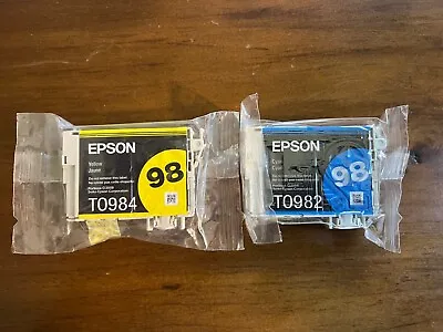 2 New Genuine Epson 98 High-capacity Ink Cartridges - Yellow And Cyan • $10