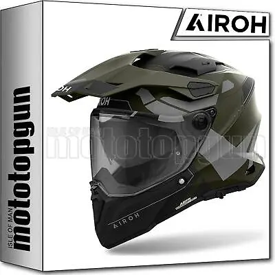 Airoh Helmet Dual Motorbike Cm2r70 Commander 2 Reveal Military Green Sz. L • $439.24
