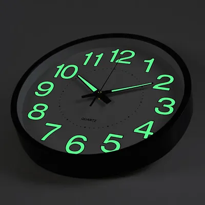 £14.95 • Buy 30CM Large Luminous Wall Clock Glow In The Dark Home Garden CLOCK Digital Silent