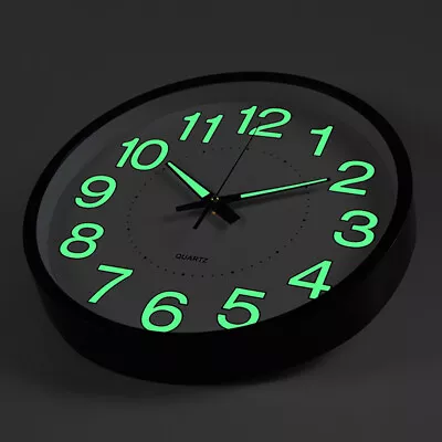 Round Large Luminous Wall Clocks Night Quartz Glow In The Dark Home Garden Clock • £8.94