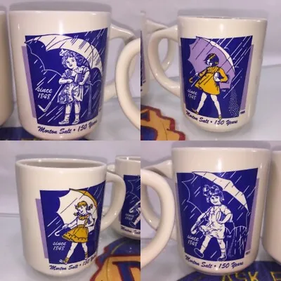 Morton Salt Umbrella Girl Vintage Collector Set Coffee Mugs Set Of 4 Never Used • $17.95