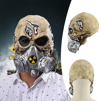 Halloween Cosplay Horror Gas Mask Skull Cover Full Face Party Performance Props • £6.99