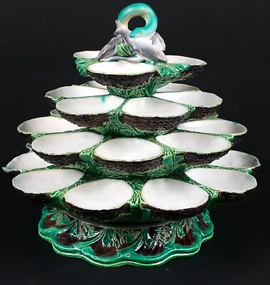 19th Century Minton Majolica Revolving Oyster Server • $9250