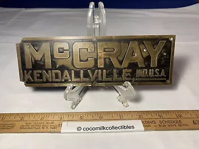 Vintage Brass Metal Emblem Tag McCray Refrigerator Co Kendallville IN Indiana • $55.19