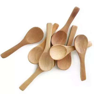 50 Pieces Small Wooden Spoons Short Handle Mini Condiments Salt Spoons Natur... • $22.65