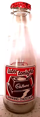 Vintage Tall Style 1 Pt Milk Bottle Cadburys Drinking Chocolate GNCS - 1980s • £4.99