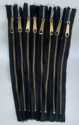 (Lot Of 8) ‘BARJO’ 9  BLACK #4 Brass Metal Zipper Lot *USA Made* Vintage NOS • $16.99